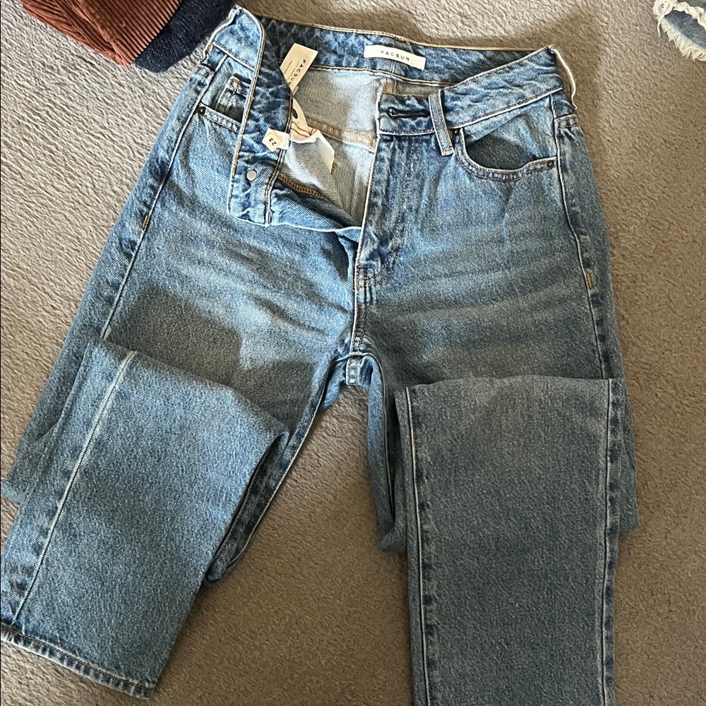 PacSun Light Blue High-Rise Straight Denim Jeans